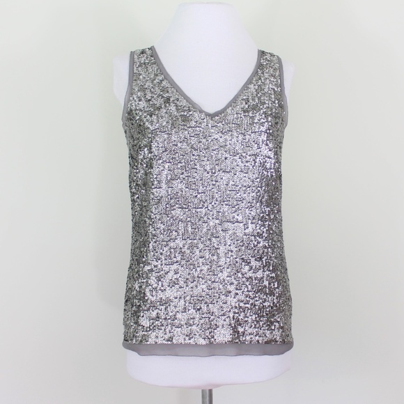 grey sequin top